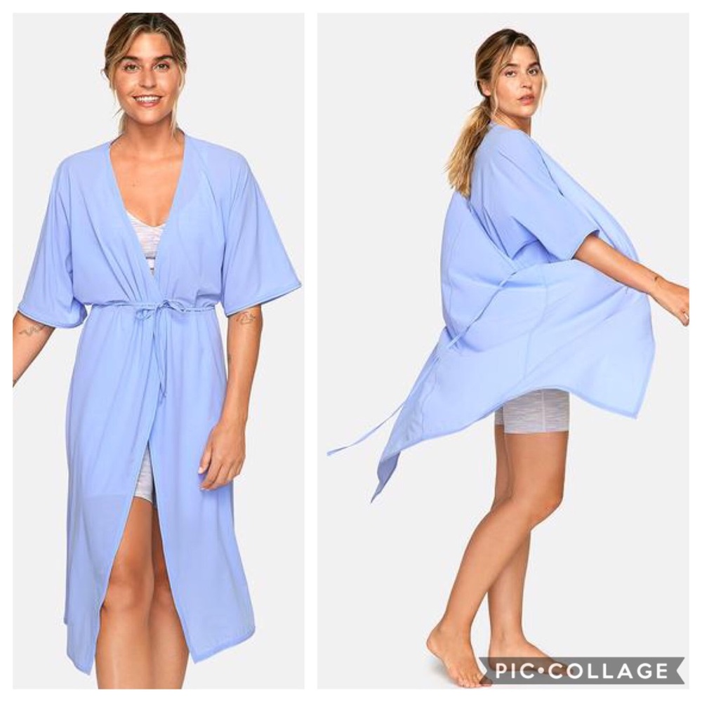 Outdoor Voices TissueWeave Wrap Dress in Pale Iris